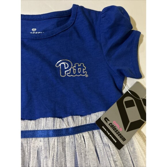 NEW Pitt Panthers Colosseum Star League Tulle SS Blue Dress Toddler 3T - Picture 2 of 7